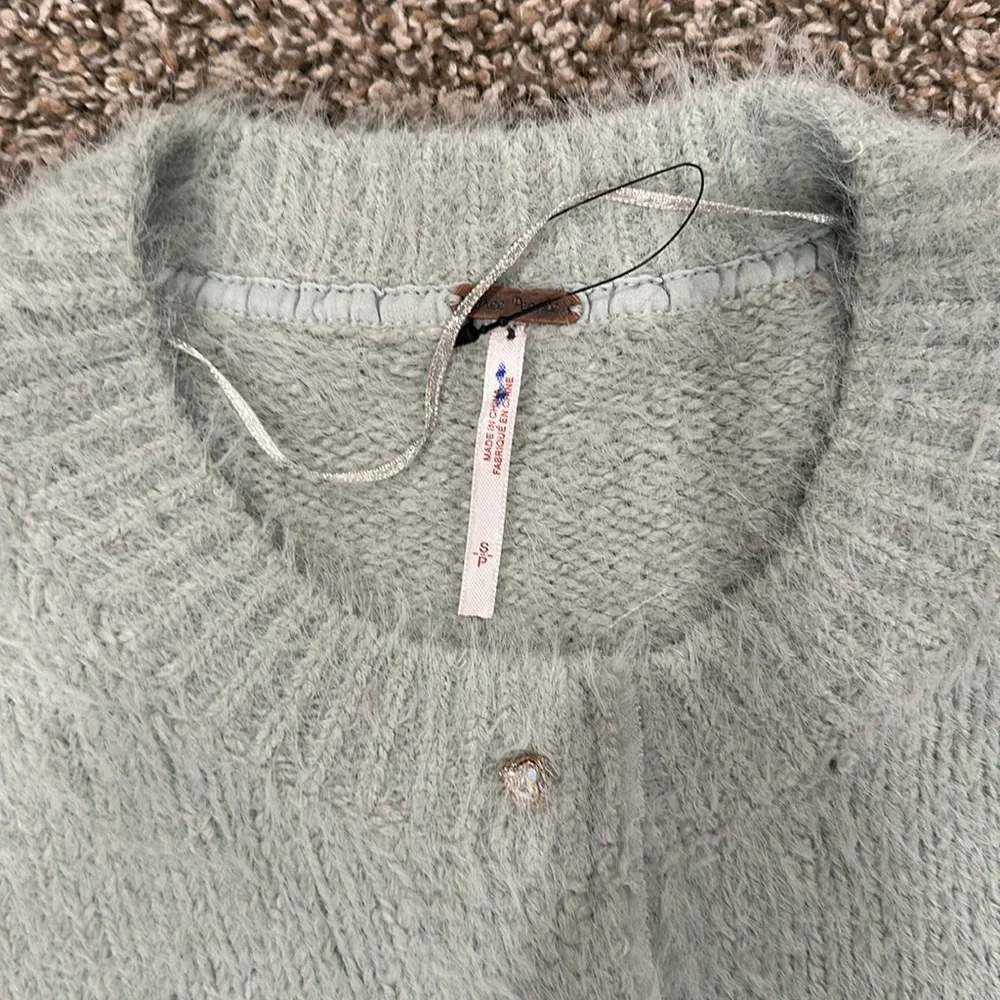 Free People Celeste Cardigan in Seafoam